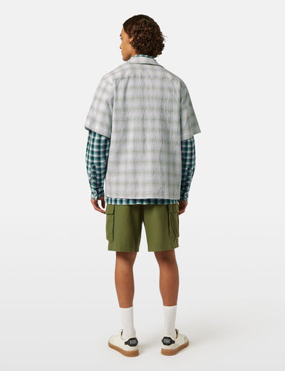 Checked short sleeve relaxed fit shirt