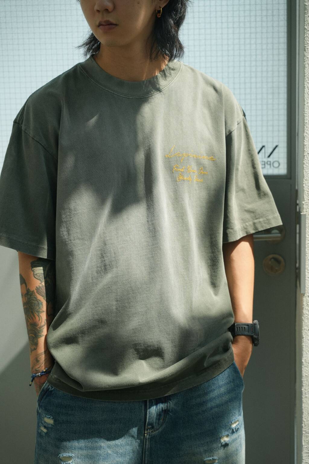 LAPIVIMA T-SHIRT - GREY WITH LOGO