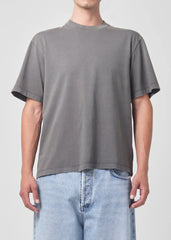 ASHA MOCK NECK TEE - flint