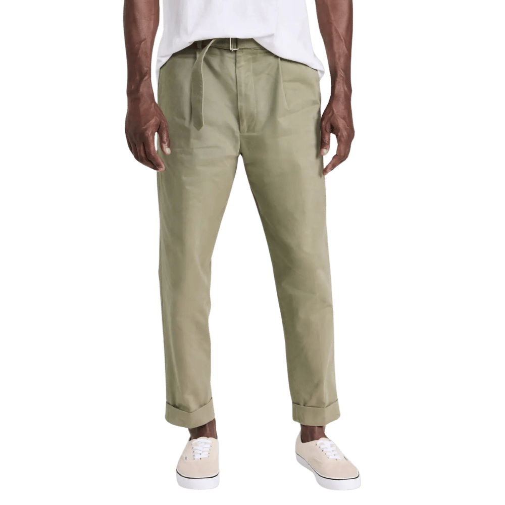 Hugo Twill Slub Pants - olive