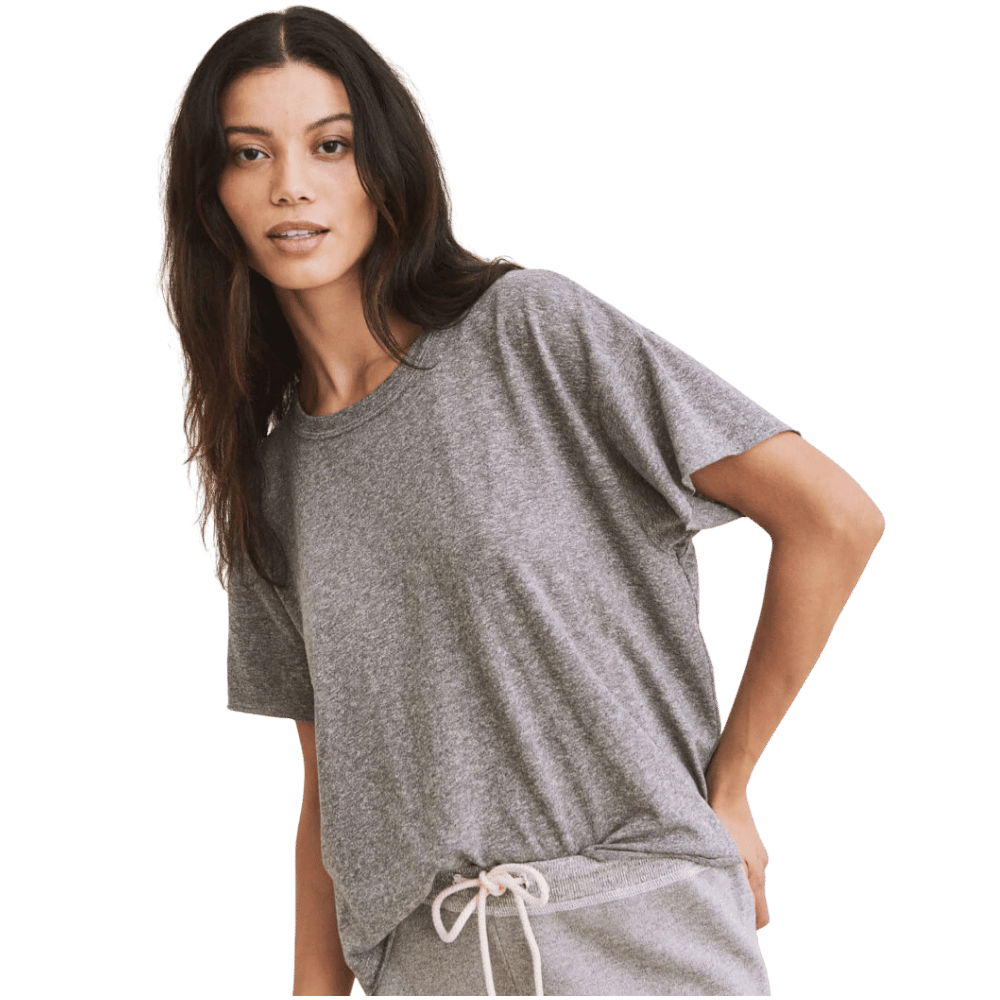 THE CROP TEE - HEATHER GREY