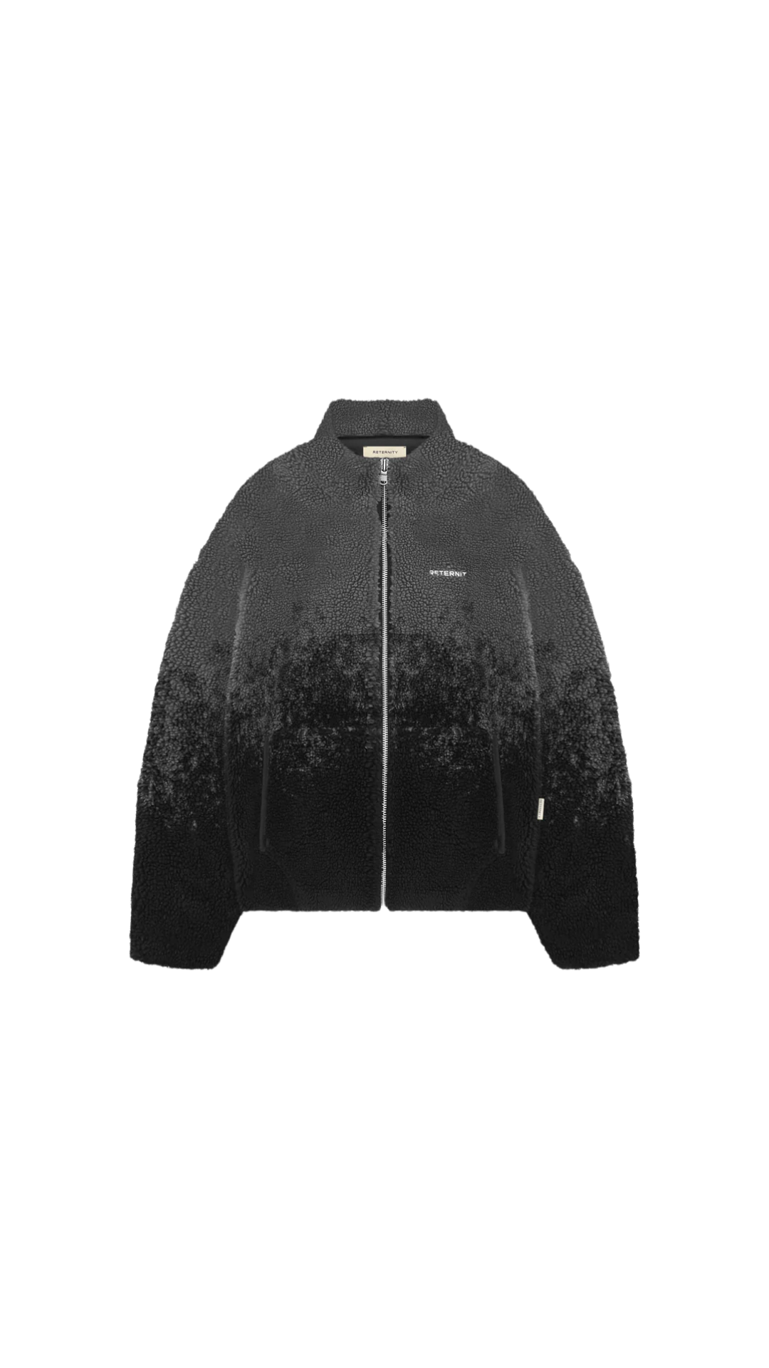 Sprayed Fleece Jacket - Black/Grey