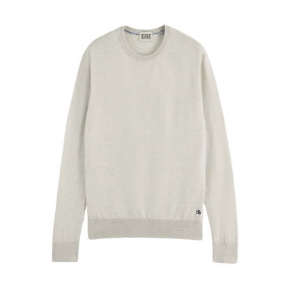 Classic crewneck pullover - bone white melange