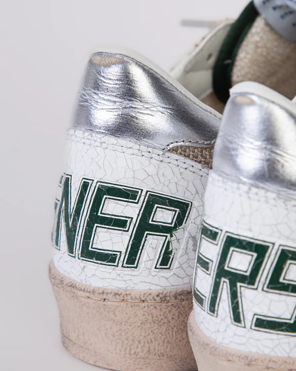 GOLDEN GOOSE WHITE MILK/MARBLE/GREEN/SILVER/WHITE BALLSTAR SNEAKERS