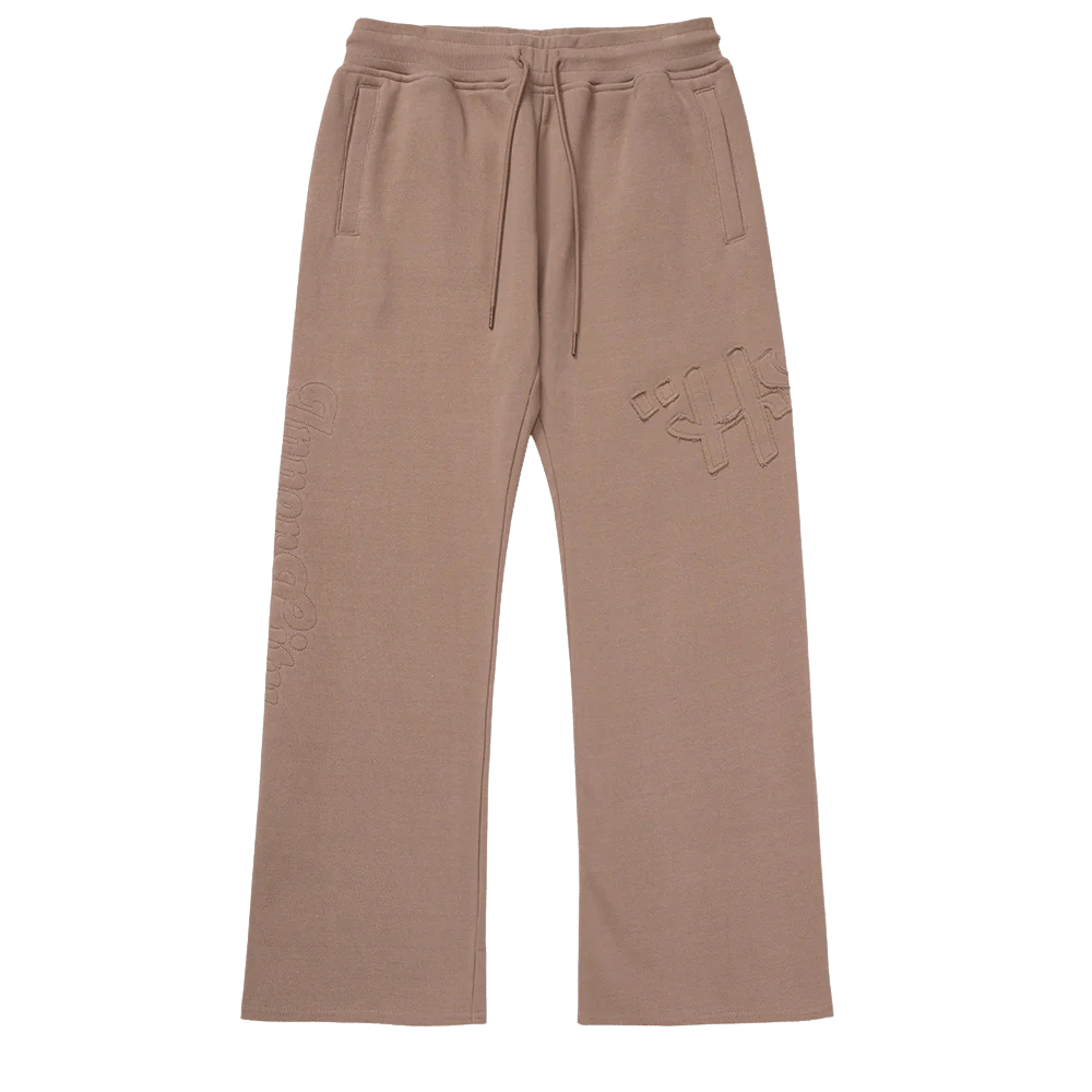 SCRIPT EMBROIDERED SWEATS - LIGHT BROWN