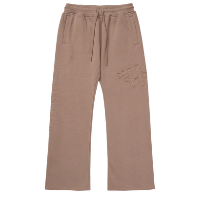 SCRIPT EMBROIDERED SWEATS - LIGHT BROWN