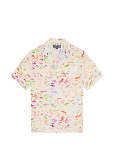 Vilebrequin fish-print short-sleeve shirt