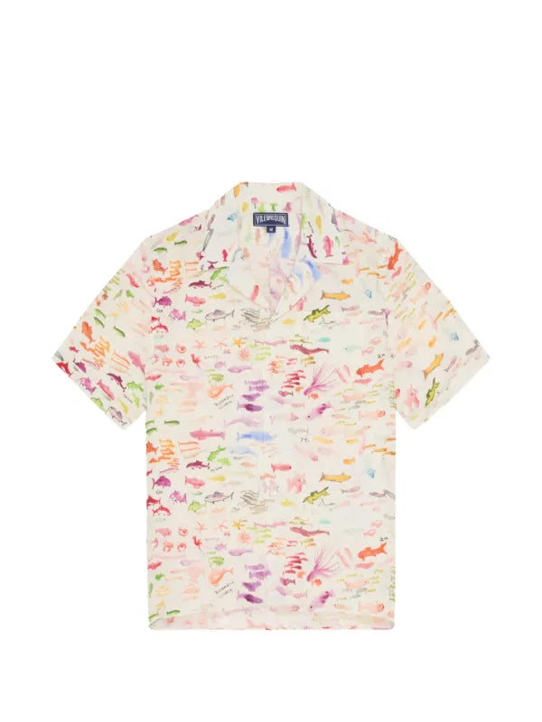 Vilebrequin fish-print short-sleeve shirt