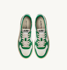 MEDALIST LOW SUPER VINTAGE SNEAKERS IN WHITE AND GREEN LEATHER