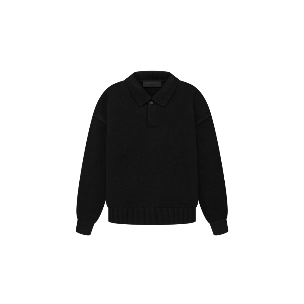 Core kids knit polo - jet black