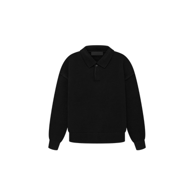 Core Kids Knit Polo - Jet Black