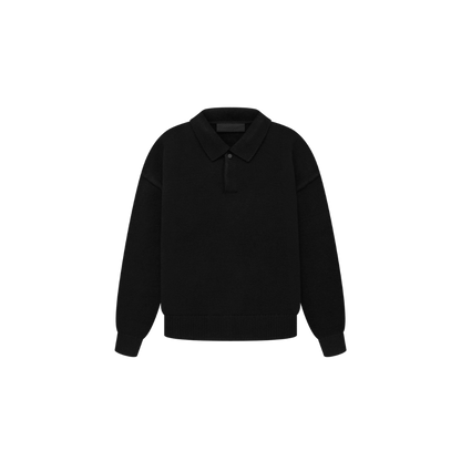 Core kids knit polo - jet black