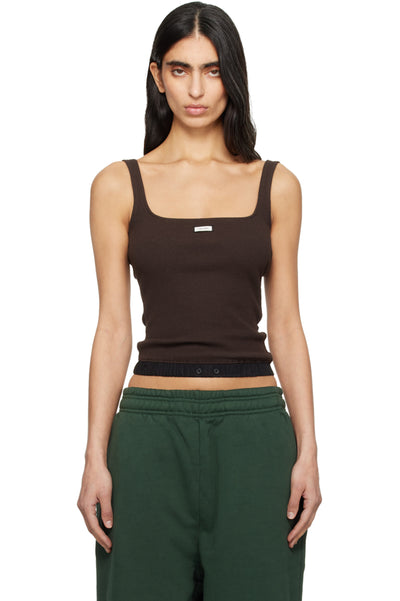 ENTIRE STUDIOS
ribbed-knit logo-patch top