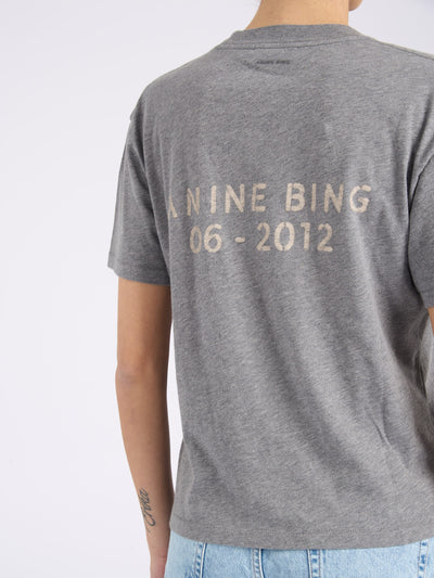 Anine Bing Gray Cotton T-Shirt