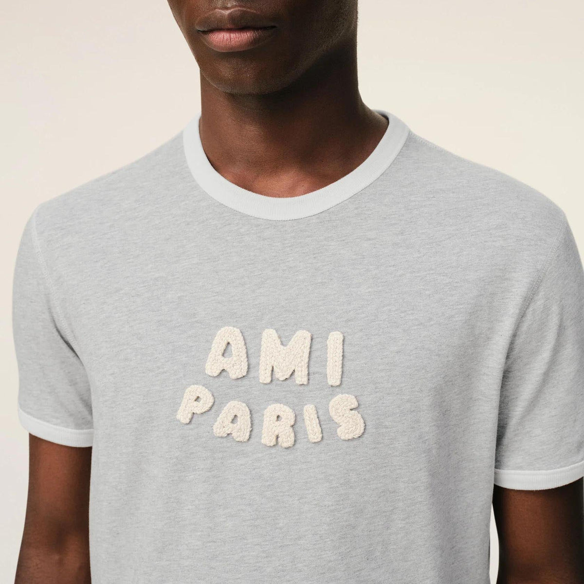 AMI Paris Short Sleeves Classic Fit Teeshirt With Ami Paris Knitted Patch