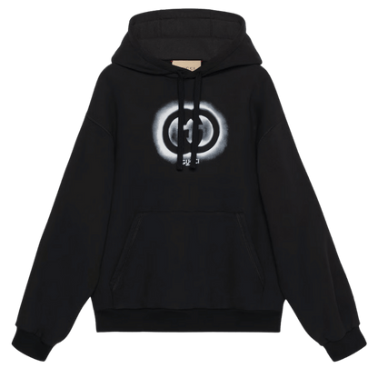 Cotton jersey hooded sweatshirt - black