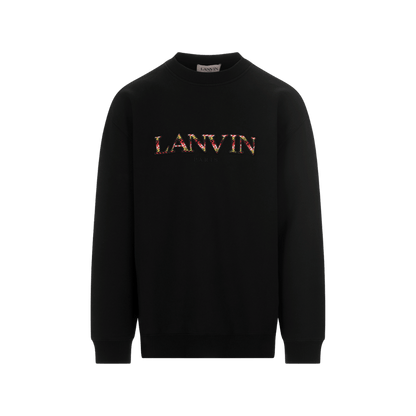 Curb logo embroidered sweatshirt - black