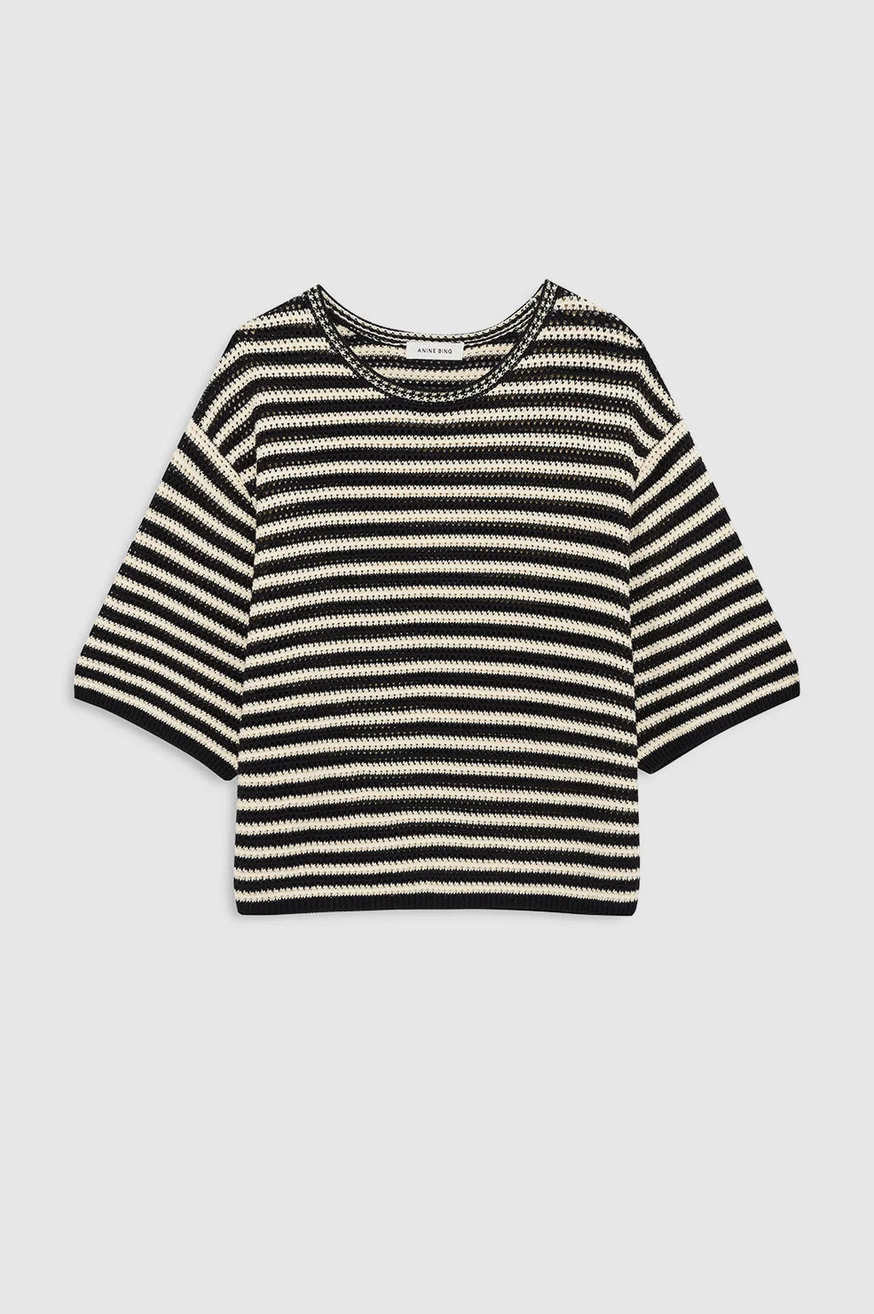 Theo Sweater - Black And Ivory Stripe