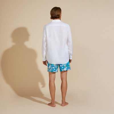 Men linen shirt solid