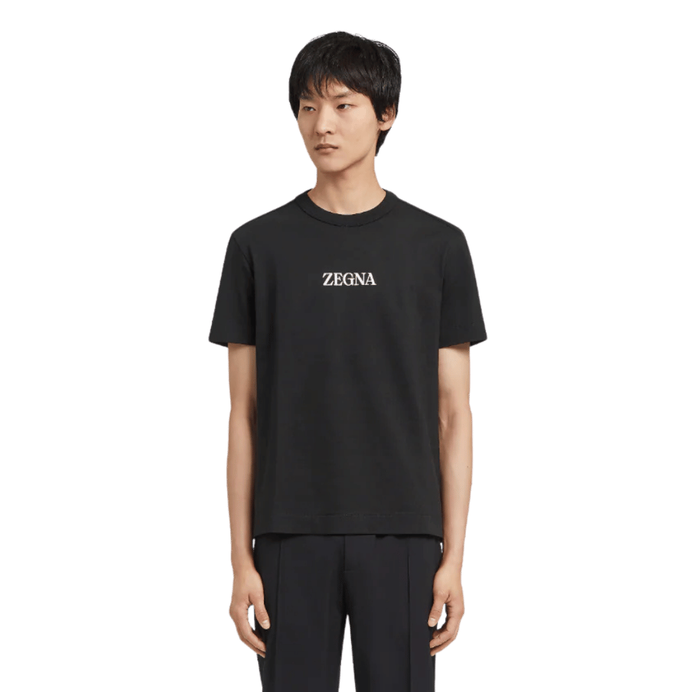 Jersey Logo Print T Shirt - Black