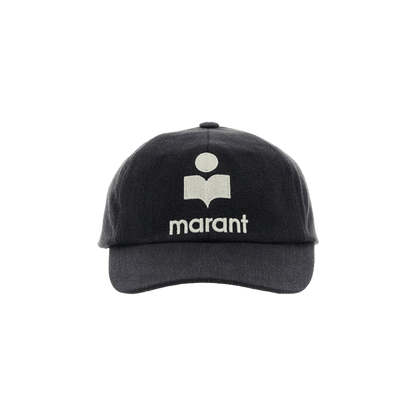 Logo embroidered baseball cap - off black