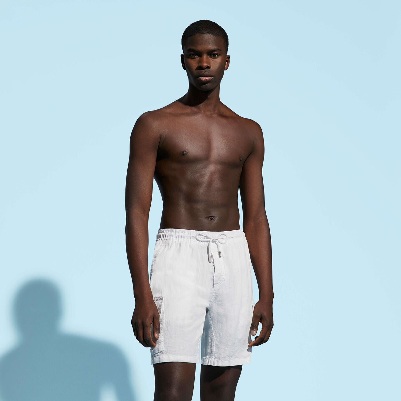 BERMUDA EN LIN HOMME white