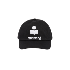 Logo embroidered baseball cap - black