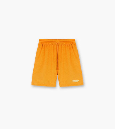 Neon Orange Logo Print Mesh Bermuda Shorts