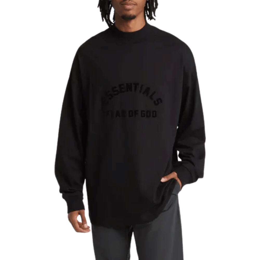 Essentials LS tee jet black