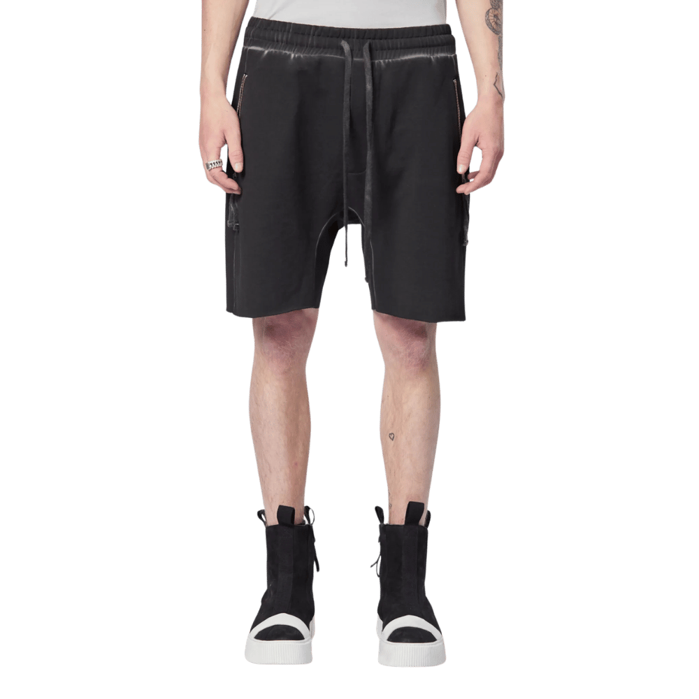 Two zip shorts - black oil