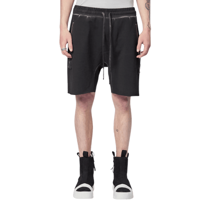 Two zip shorts - black oil