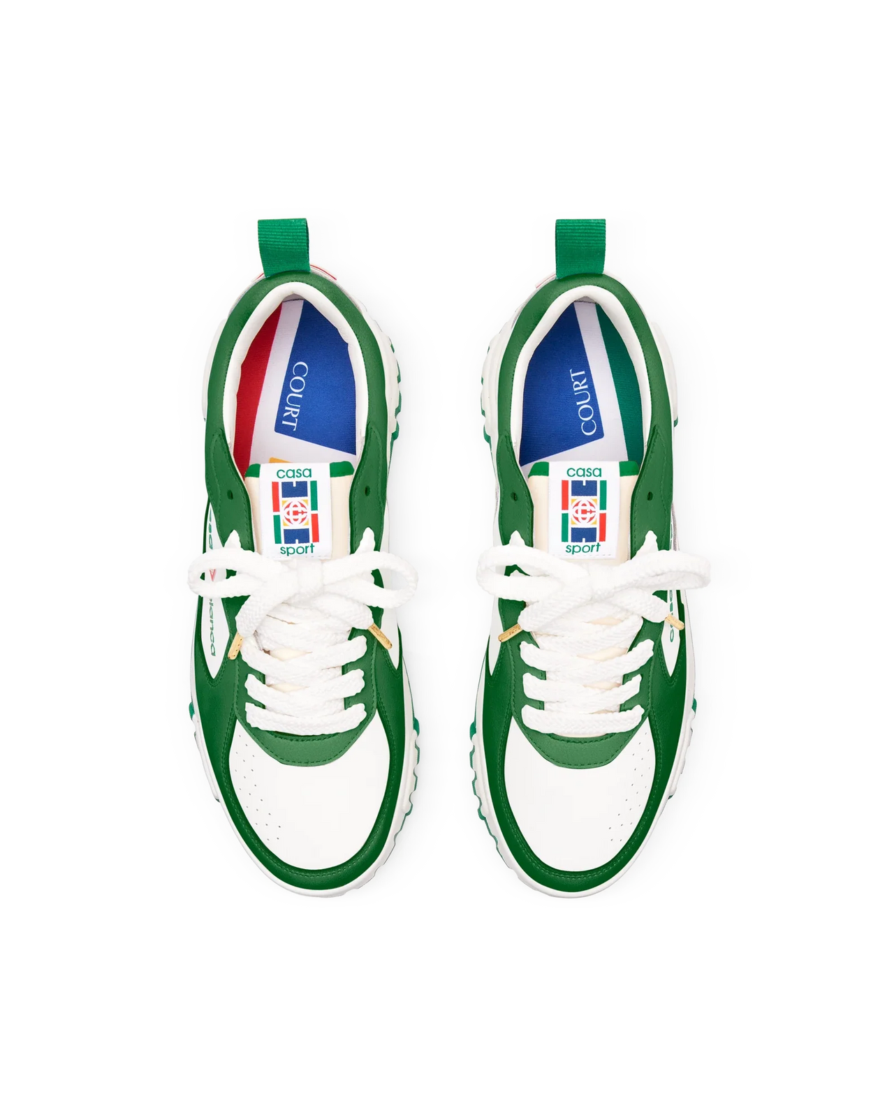 MENS THE COURT GREEN & WHITE SNEAKER