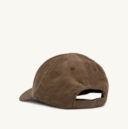 BASEBALL CAP IN EMBROIDERED BROWN CORDUROY