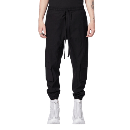 3d back pocket trousers - black