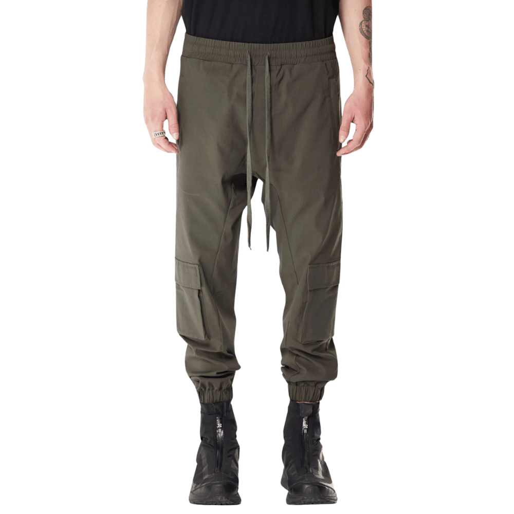 3d back pocket trousers - green