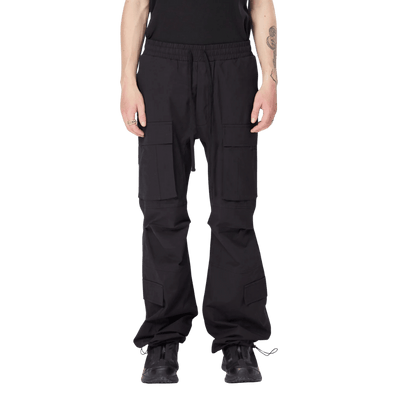 Nylon Pockets Oversized Trousers - Black