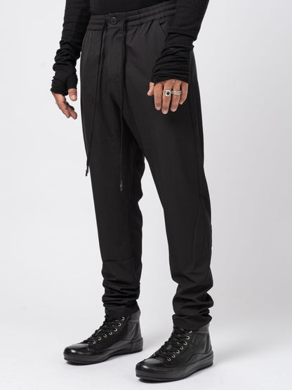 BLACK NYLON JOGGER