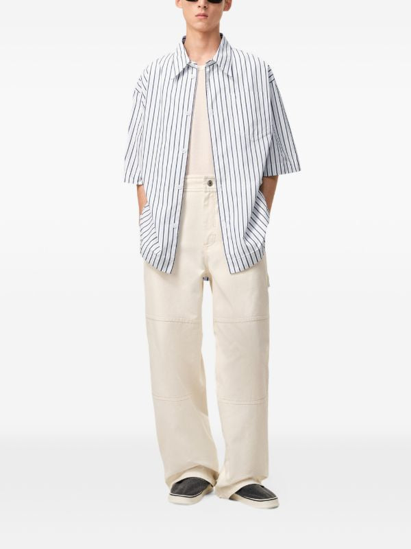 striped cotton short-sleeve Ami De Coeur wide shirt