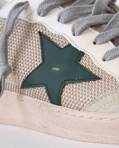GOLDEN GOOSE WHITE MILK/MARBLE/GREEN/SILVER/WHITE BALLSTAR SNEAKERS