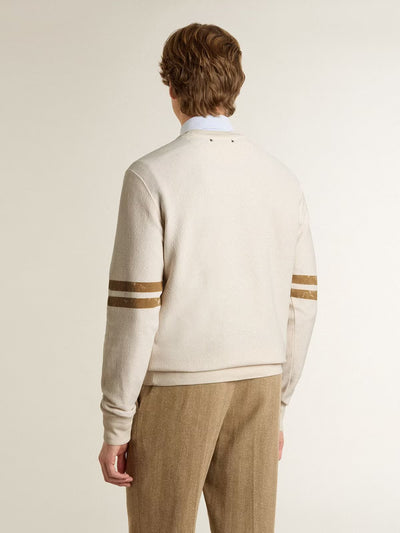 Men's white cotton sweatshirt with front print
