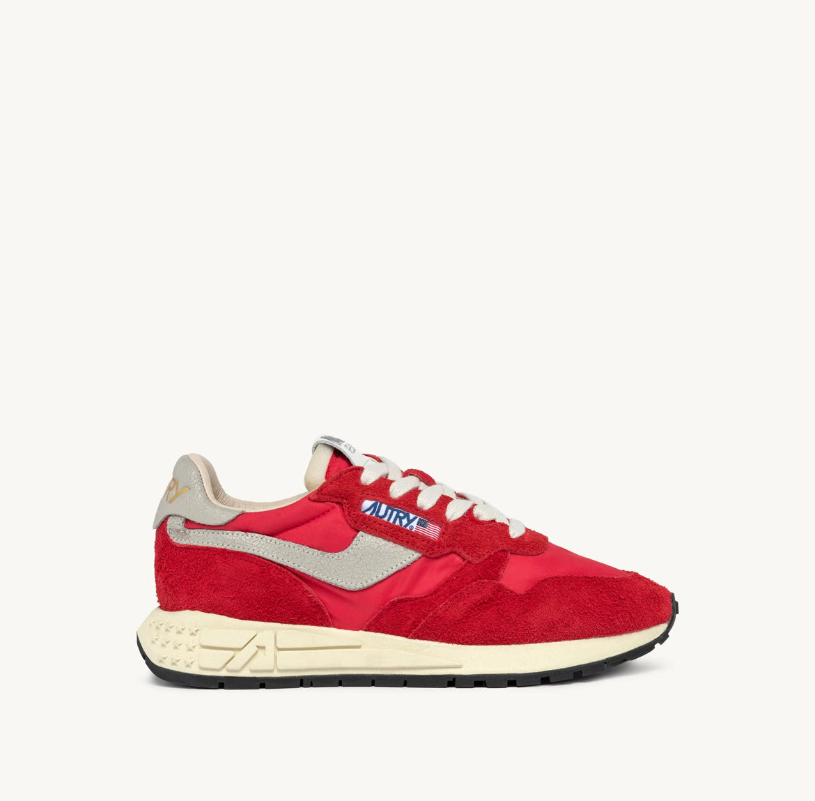 REELWIND LOW SNEAKERS IN RED NYLON AND SUEDE