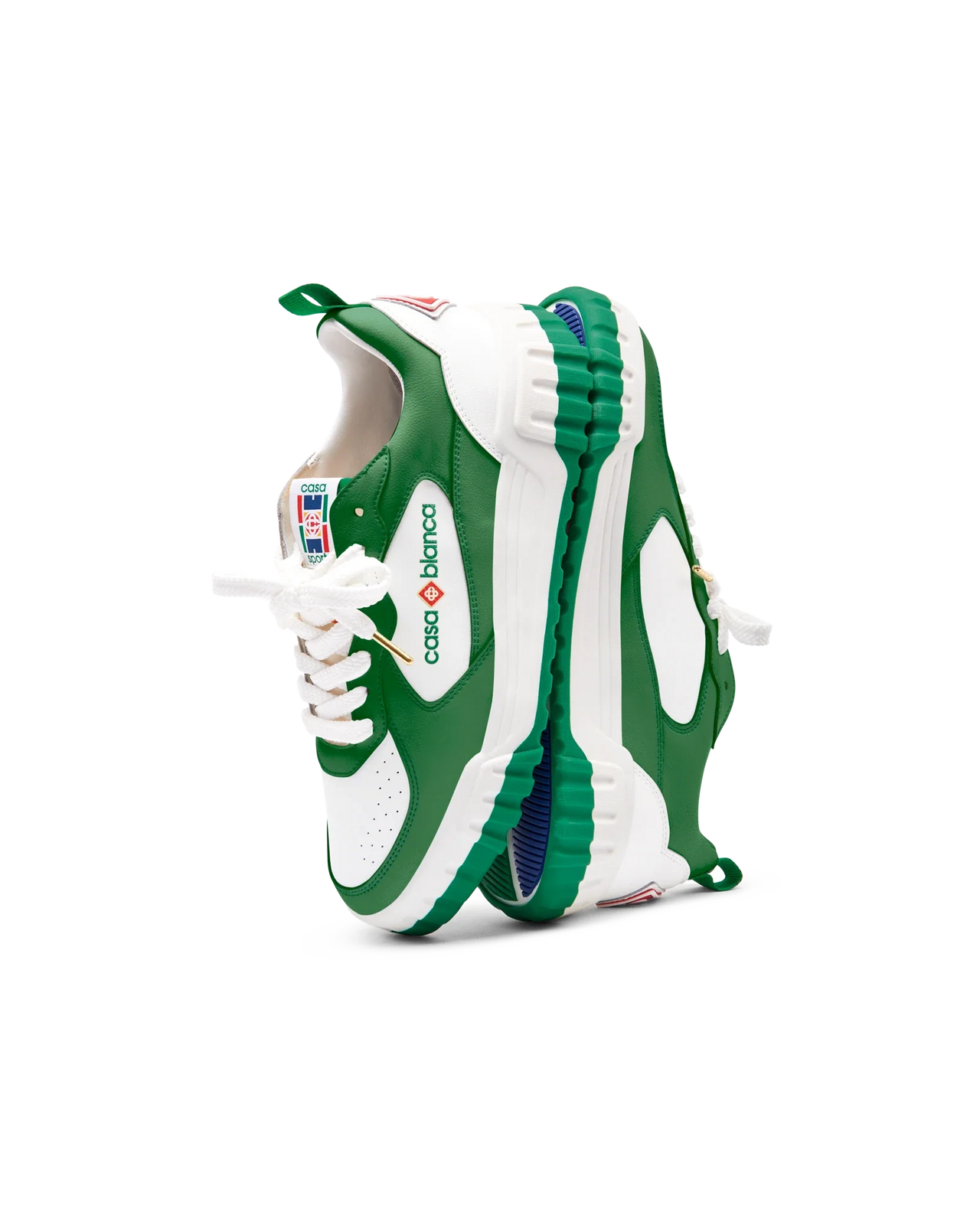 MENS THE COURT GREEN & WHITE SNEAKER