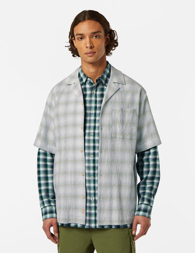 Checked short sleeve relaxed fit shirt