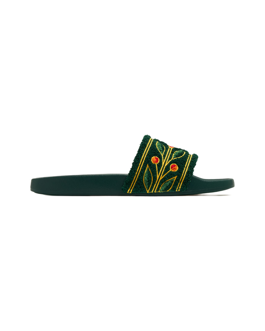 Paris embroidered terry slides