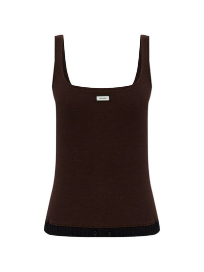 ENTIRE STUDIOS
ribbed-knit logo-patch top