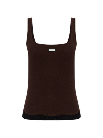 ENTIRE STUDIOS
ribbed-knit logo-patch top