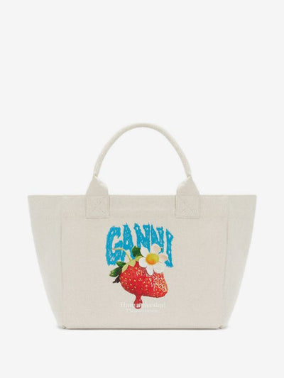 GANNI
medium strawberry-print tote bag