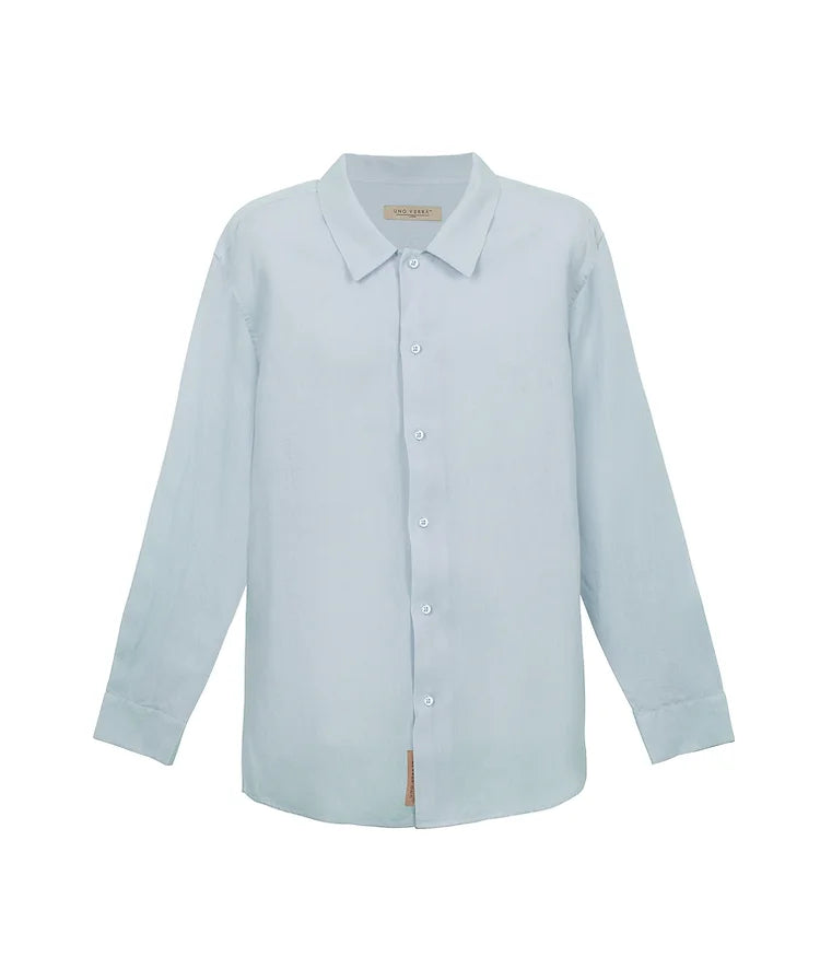 100% LINEN LONG SLEEVE SHIRT – LIGHT BLUE