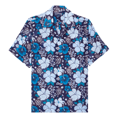 Men bowling linen shirt tropical