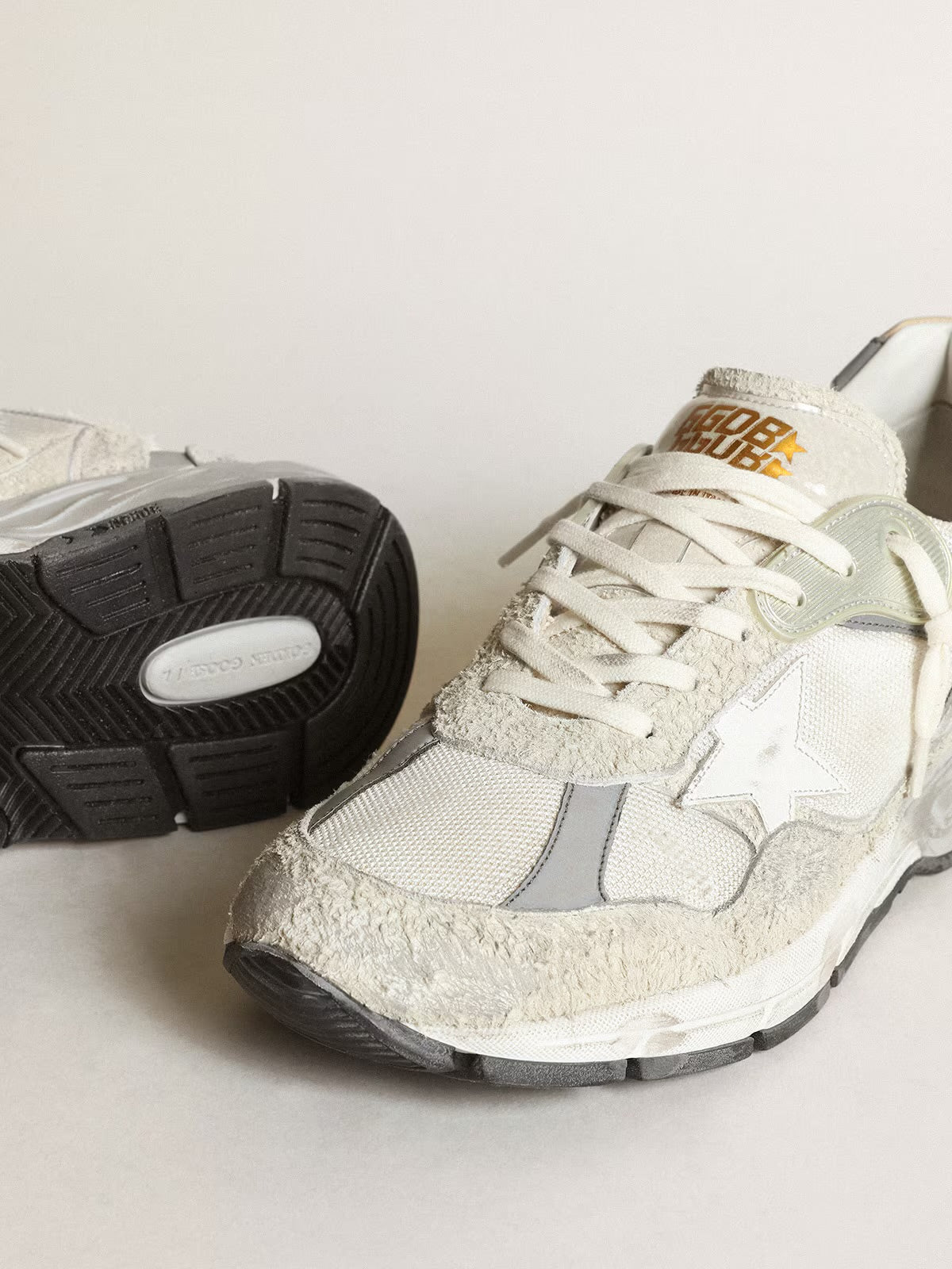 men's Running Dad-Star in white mesh and suede